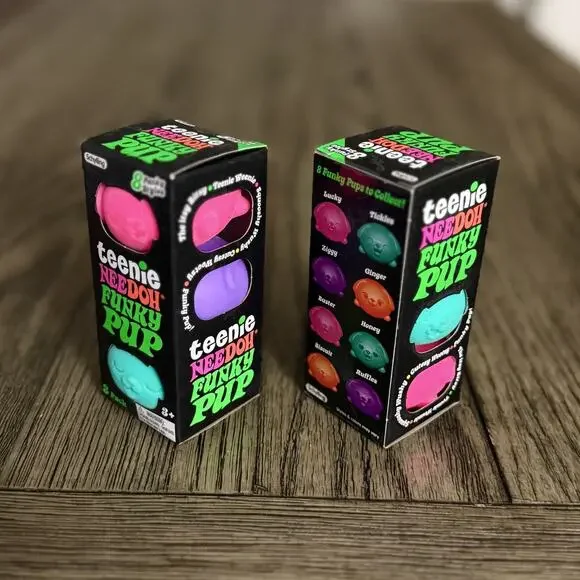 Schylling NeeDoh Teenie Funky Pup 3 Pack Squishy Ball Sensory Fidget Toy New - Picture 3 of 8